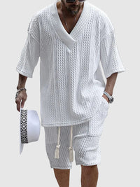 Jovan | Men’s Knit V-Neck Short Sleeve Set