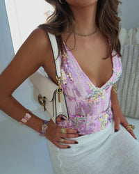 Darya | Women’s Sleeveless Sequin V Neck Top