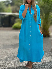 Camilla | Women’s Long Sleeve Shirt Maxi Dress