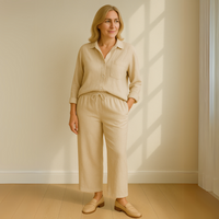 Floriana | Women’s Linen Wide Leg Outfit Set