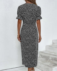 Women's Wedding Guest Floral Wrap Midi Dress