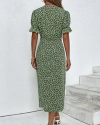 Women's Wedding Guest Floral Wrap Midi Dress