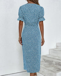 Women's Wedding Guest Floral Wrap Midi Dress