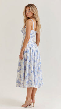 Women's Wedding Guest Floral Slip Midi Dress
