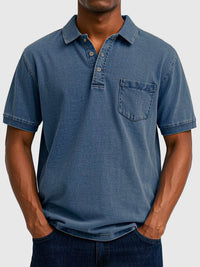 Kenneth | Men's Cotton-Denim Short Sleeve Polo