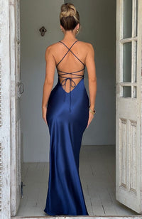 Women's Prom Satin Slip Maxi Dress