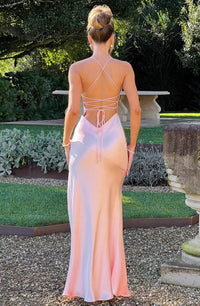 Women's Prom Satin Slip Maxi Dress