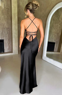 Women's Prom Satin Slip Maxi Dress