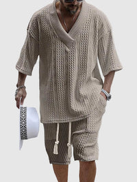 Jovan | Men’s Knit V-Neck Short Sleeve Set