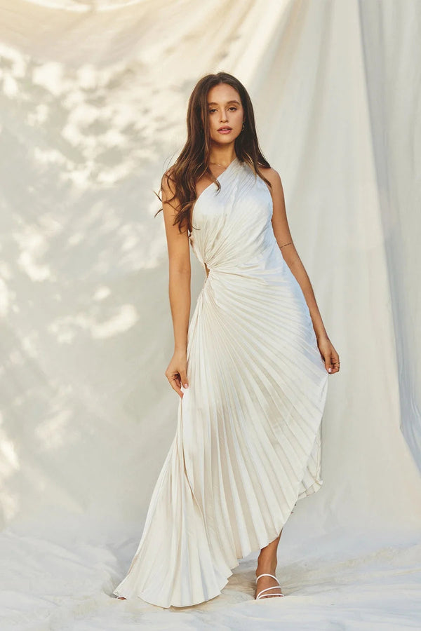 Inka | Women’s One-Shoulder Pleated Maxi Dress