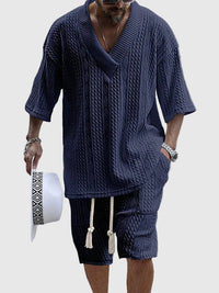 Jovan | Men’s Knit V-Neck Short Sleeve Set