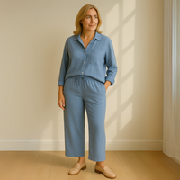 Floriana | Women’s Linen Wide Leg Outfit Set