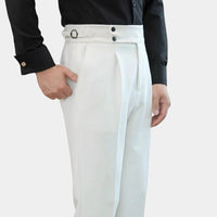 Edward | Men’s Pleated Double Button Trousers