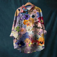 Amalina | Women’s Long Sleeve Floral Print Button Down Blouse