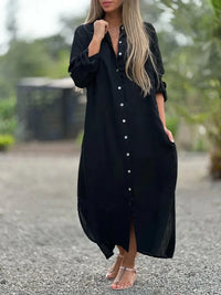 Camilla | Women’s Long Sleeve Shirt Maxi Dress