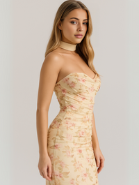 Anya | Women’s Strapless Choker Maxi Dress