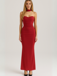 Anya | Women’s Strapless Choker Maxi Dress