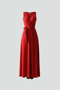 Women's Wedding Guest Satin Wrap Maxi Dress