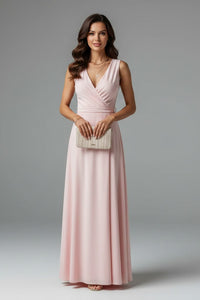 Women's Wedding Guest Satin Wrap Maxi Dress