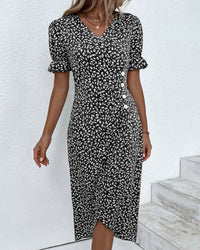 Women's Wedding Guest Floral Wrap Midi Dress