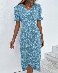 Women's Wedding Guest Floral Wrap Midi Dress