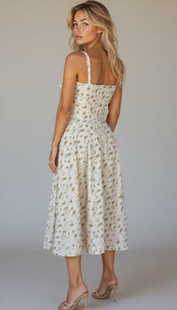 Women's Wedding Guest Floral Slip Midi Dress