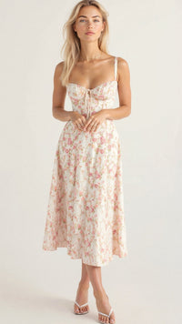 Women's Wedding Guest Floral Slip Midi Dress