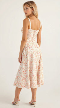 Women's Wedding Guest Floral Slip Midi Dress