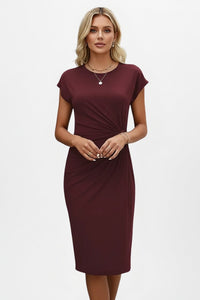 Women's Wedding Guest Knit Bodycon Midi Dress