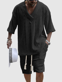 Jovan | Men’s Knit V-Neck Short Sleeve Set