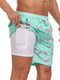 Henry | Flamingo Print Swim Trunks