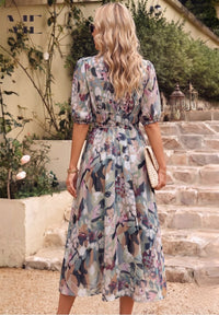 Eloise | Floral Puff Sleeve Midi Dress