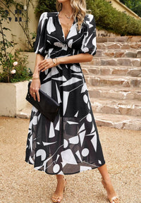 Eloise | Floral Puff Sleeve Midi Dress