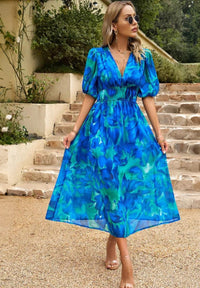Eloise | Floral Puff Sleeve Midi Dress