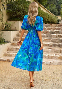 Eloise | Floral Puff Sleeve Midi Dress