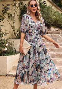 Eloise | Floral Puff Sleeve Midi Dress