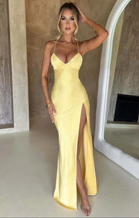 Women's Prom Satin Slip Maxi Dress