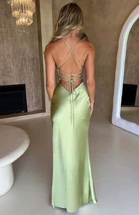 Women's Prom Satin Slip Maxi Dress
