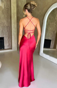 Women's Prom Satin Slip Maxi Dress
