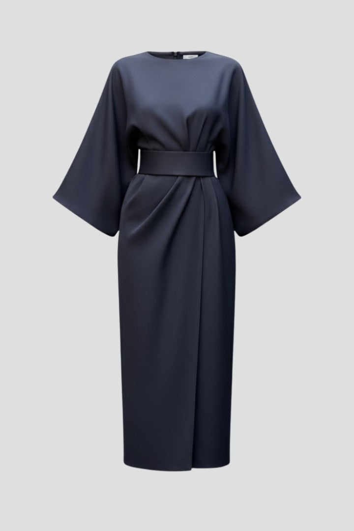Women's Wedding Guest Satin Floral Midi Dress