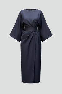Women's Wedding Guest Satin Floral Midi Dress